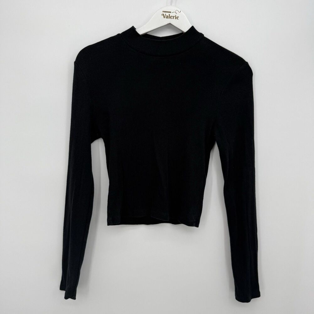 Abercrombie & Fitch Black Long Sleeve Mock Neck Tee